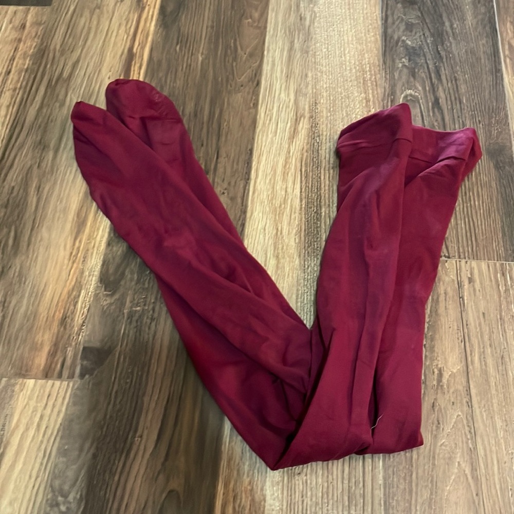Red Footed Tights One Size